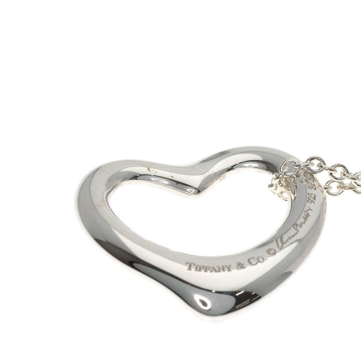 TIFFANY&Co. Open heart Necklace Silver Ladies [Used]