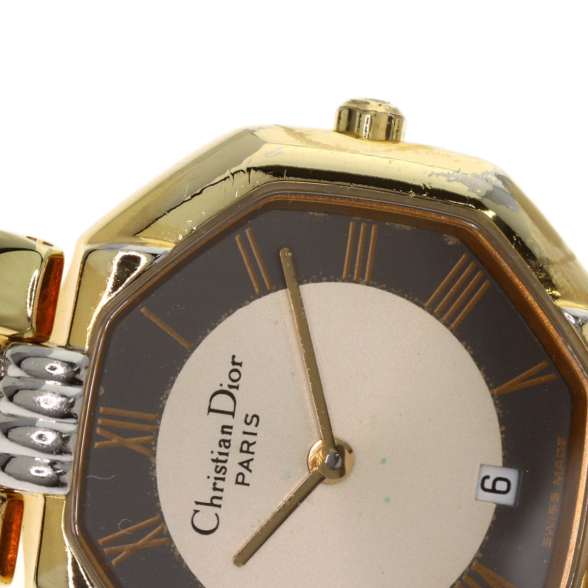 CHRISTIAN DIOR Octagon Watches D48-133 Stainless Steel/SSxGP Ladies