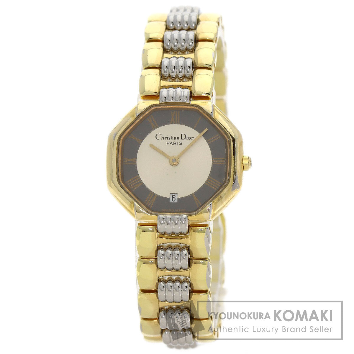 CHRISTIAN DIOR Octagon Watches D48-133 Stainless Steel/SSxGP Ladies