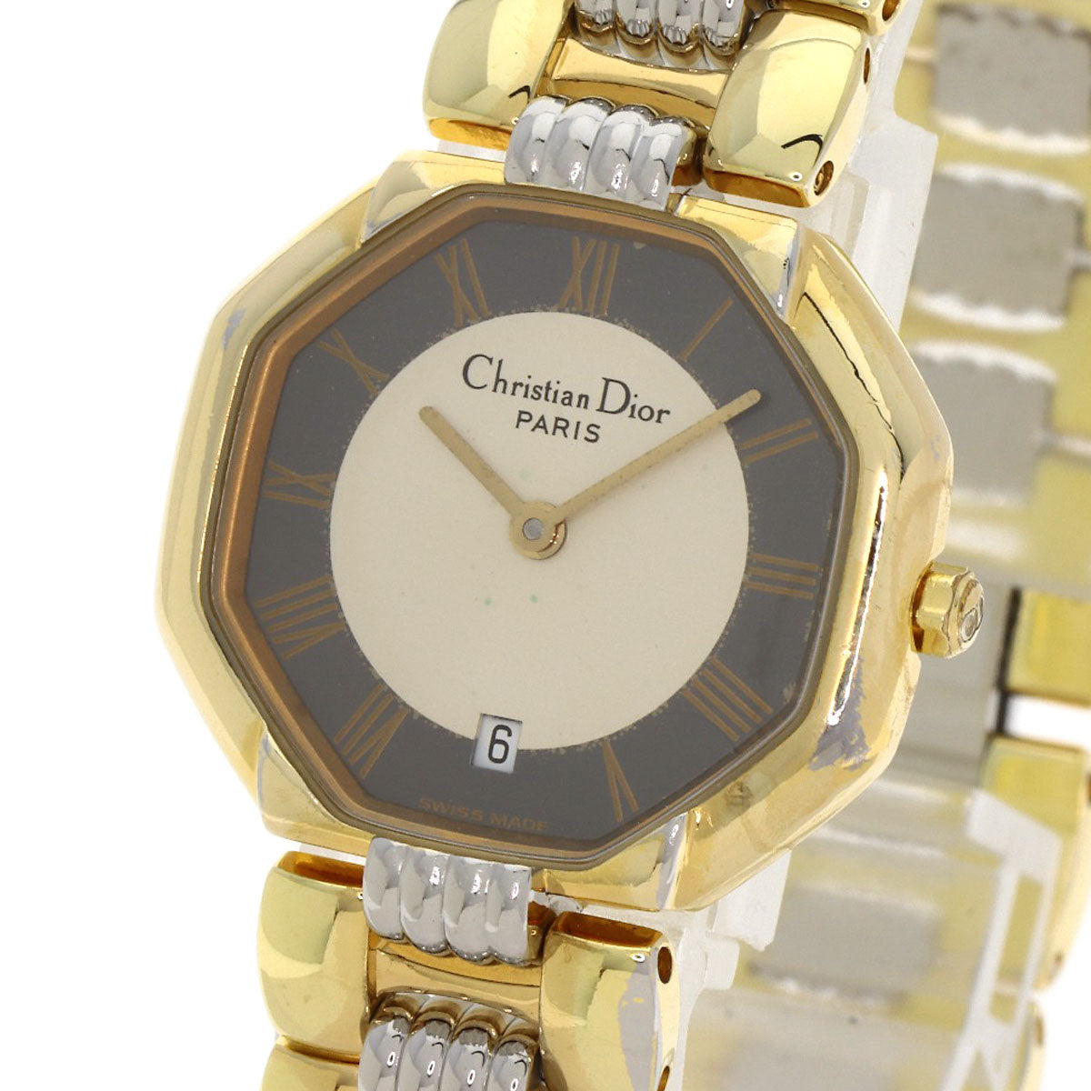 CHRISTIAN DIOR Octagon Watches D48-133 Stainless Steel/SSxGP Ladies