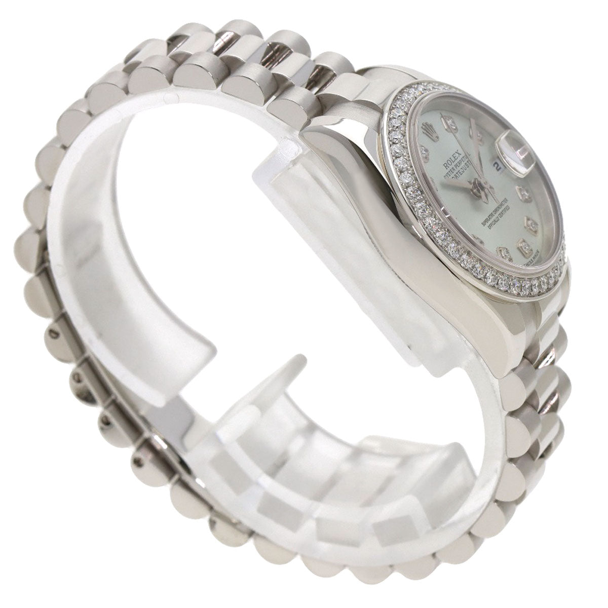 ROLEX Datejust 10P Bezel Diamond Watches 179136G Platinum/PT Ladies