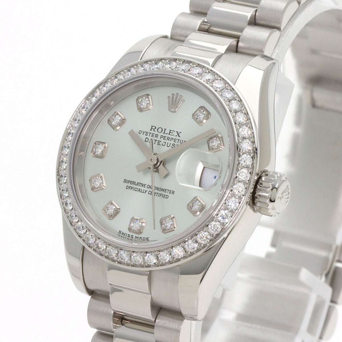 ROLEX Datejust 10P Bezel Diamond Watches 179136G Platinum/PT Ladies