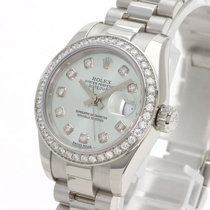 ROLEX Datejust 10P Bezel Diamond Watches 179136G Platinum/PT Ladies