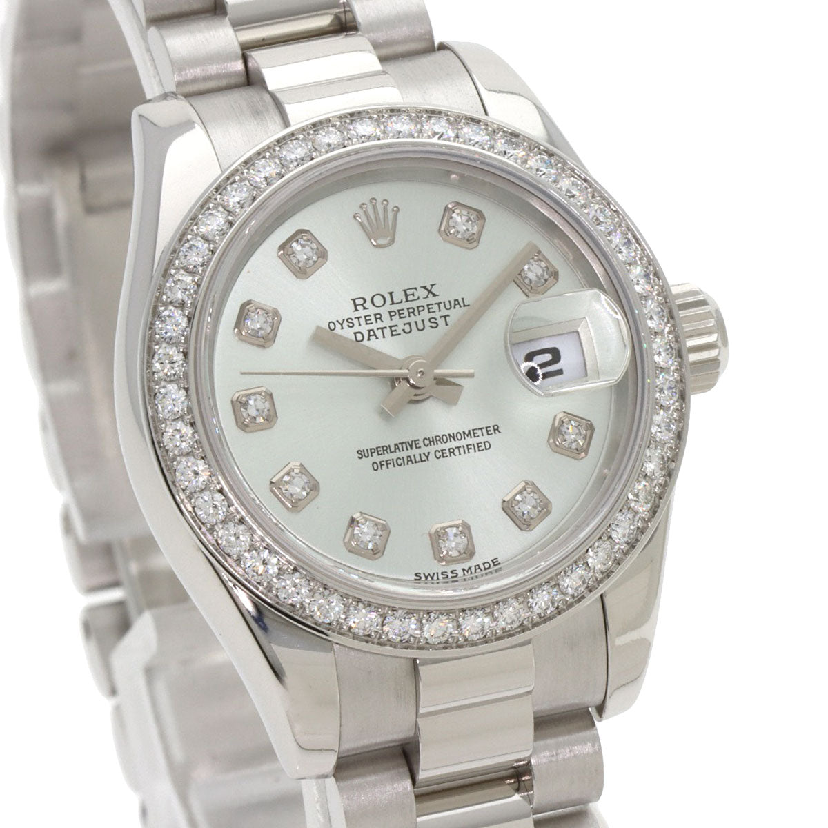 ROLEX Datejust 10P Bezel Diamond Watches 179136G Platinum/PT Ladies