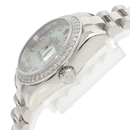 ROLEX Datejust 10P Bezel Diamond Watches 179136G Platinum/PT Ladies