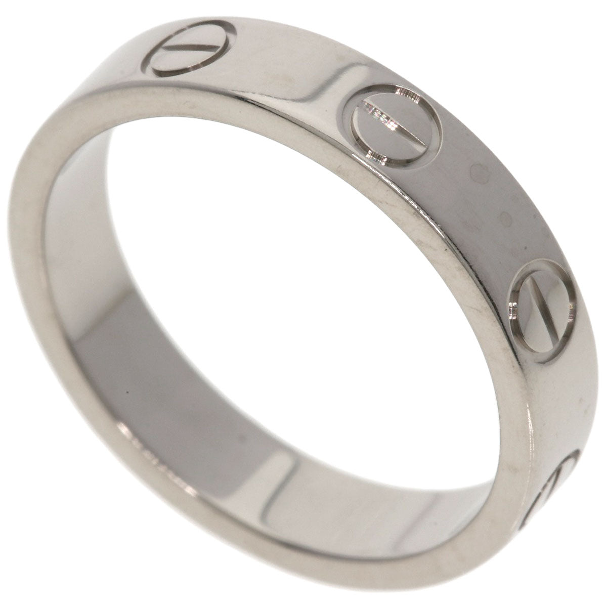 CARTIER mini love ring #48 Ring K18 White Gold Ladies [Used]