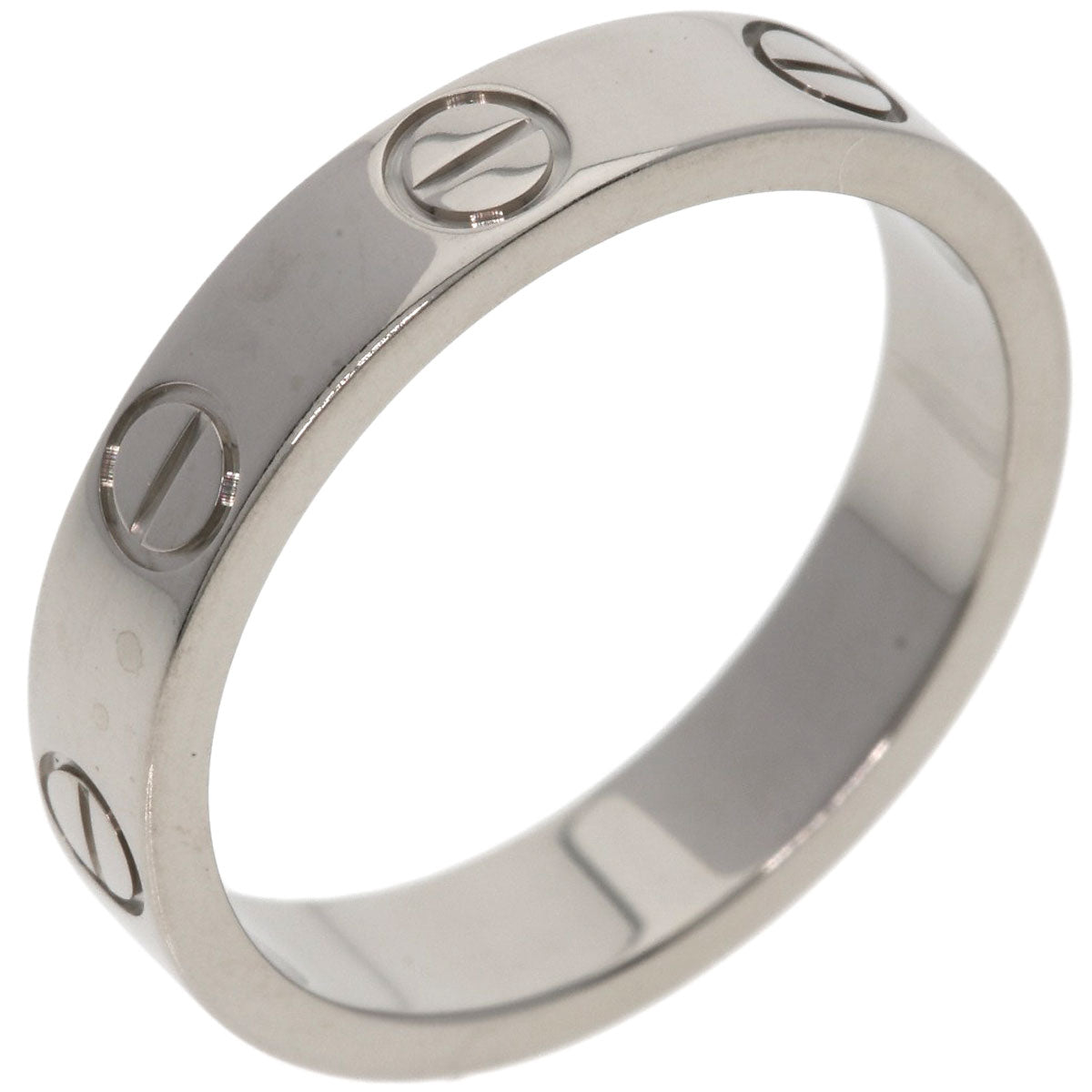 CARTIER mini love ring #48 Ring K18 White Gold Ladies [Used]