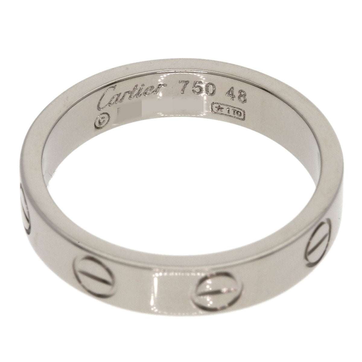 CARTIER mini love ring #48 Ring K18 White Gold Ladies [Used]