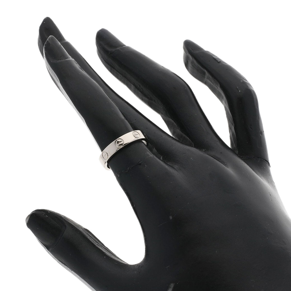 CARTIER mini love ring #48 Ring K18 White Gold Ladies [Used]