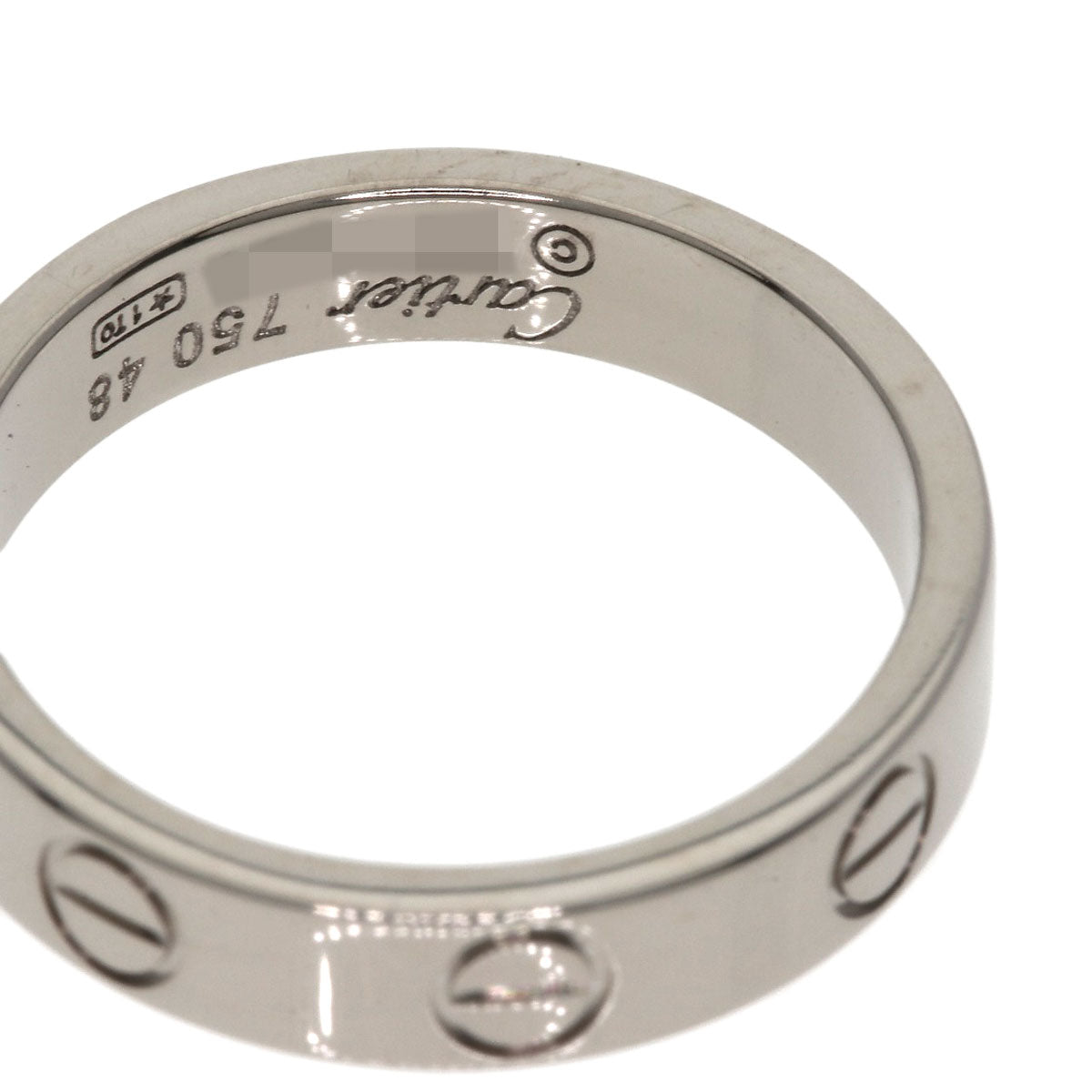 CARTIER mini love ring #48 Ring K18 White Gold Ladies [Used]