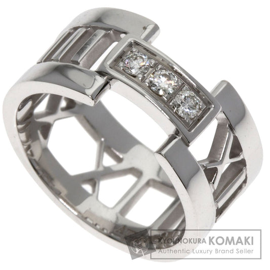 TIFFANY&Co. Open Atlas 3P Diamond Ring K18 White Gold Ladies [Used]