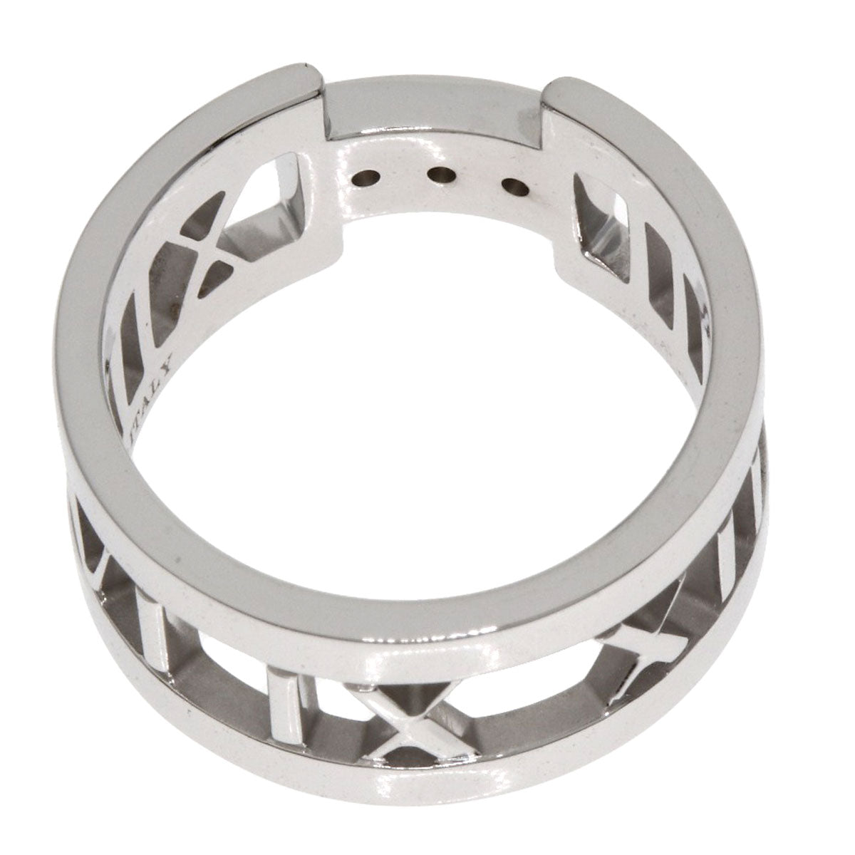 TIFFANY&Co. Open Atlas 3P Diamond Ring K18 White Gold Ladies [Used]