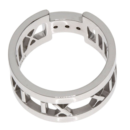 TIFFANY&Co. Open Atlas 3P Diamond Ring K18 White Gold Ladies [Used]