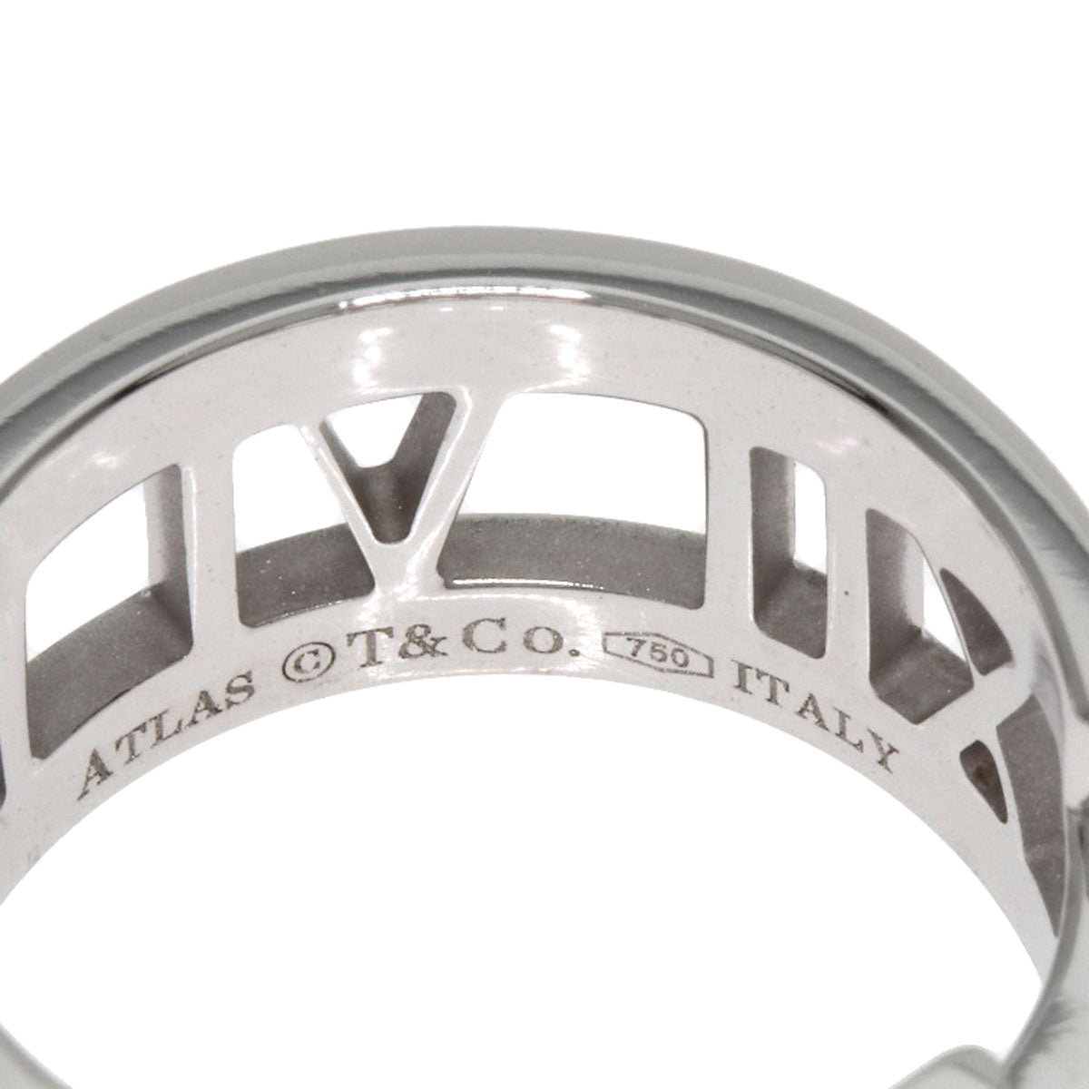 TIFFANY&Co. Open Atlas 3P Diamond Ring K18 White Gold Ladies [Used]