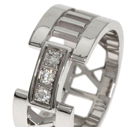 TIFFANY&Co. Open Atlas 3P Diamond Ring K18 White Gold Ladies [Used]