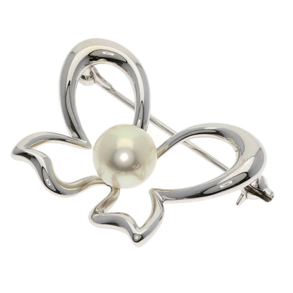 MIKIMOTO Pearl Pearl Brooch K18 White Gold Ladies [Used]