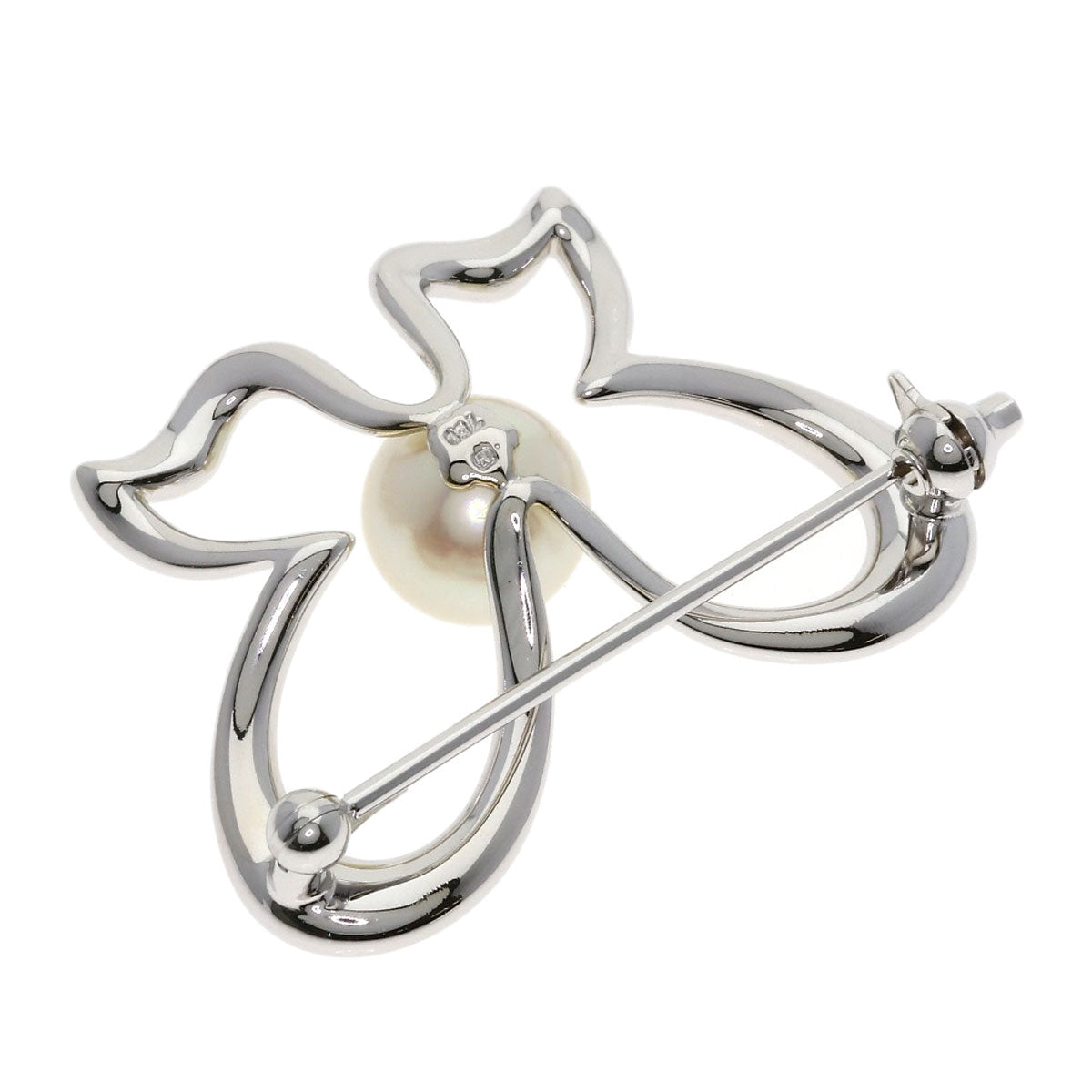 MIKIMOTO Pearl Pearl Brooch K18 White Gold Ladies [Used]