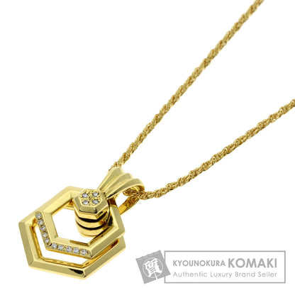 WALTHAM swing diamond Necklace K18 Yellow Gold Ladies [Used]