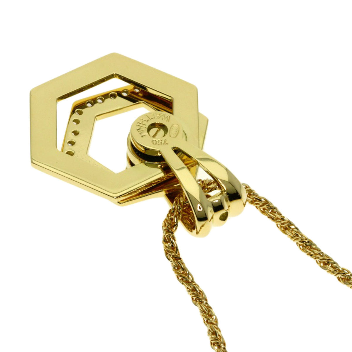 WALTHAM swing diamond Necklace K18 Yellow Gold Ladies [Used]