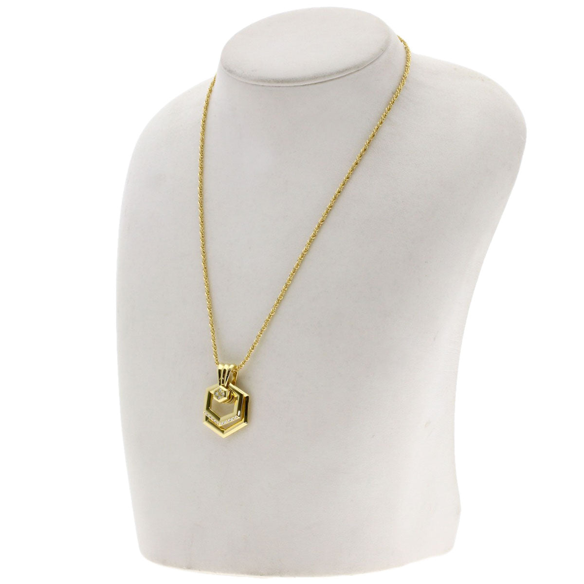 WALTHAM swing diamond Necklace K18 Yellow Gold Ladies [Used]