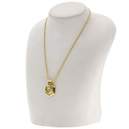 WALTHAM swing diamond Necklace K18 Yellow Gold Ladies [Used]