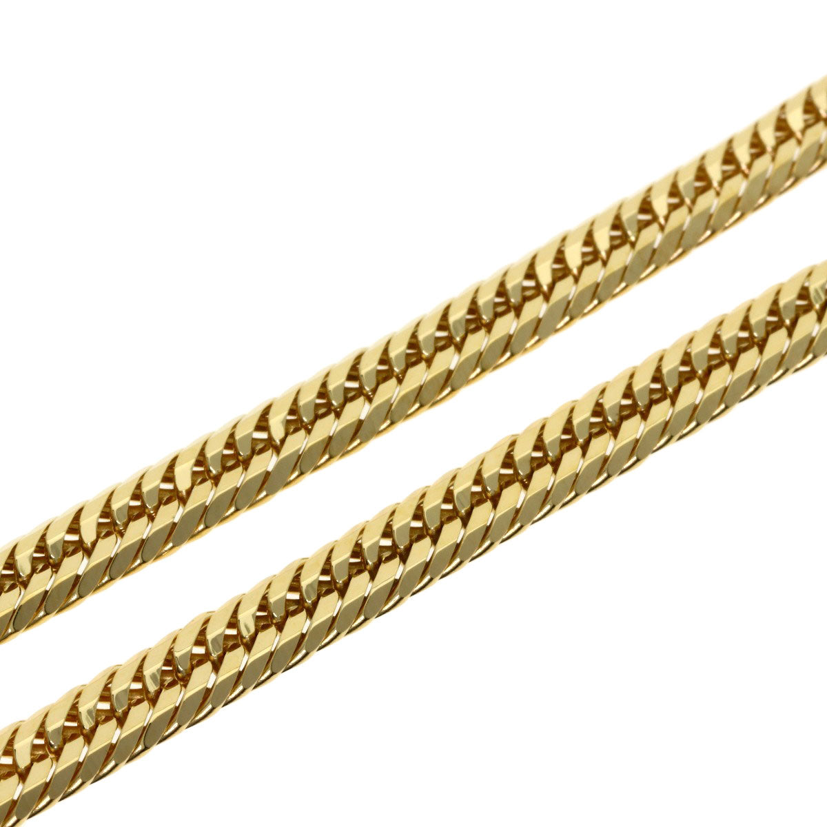 Curb chain Kihei W6 side Necklace K18 Yellow Gold 50.7g　unisex