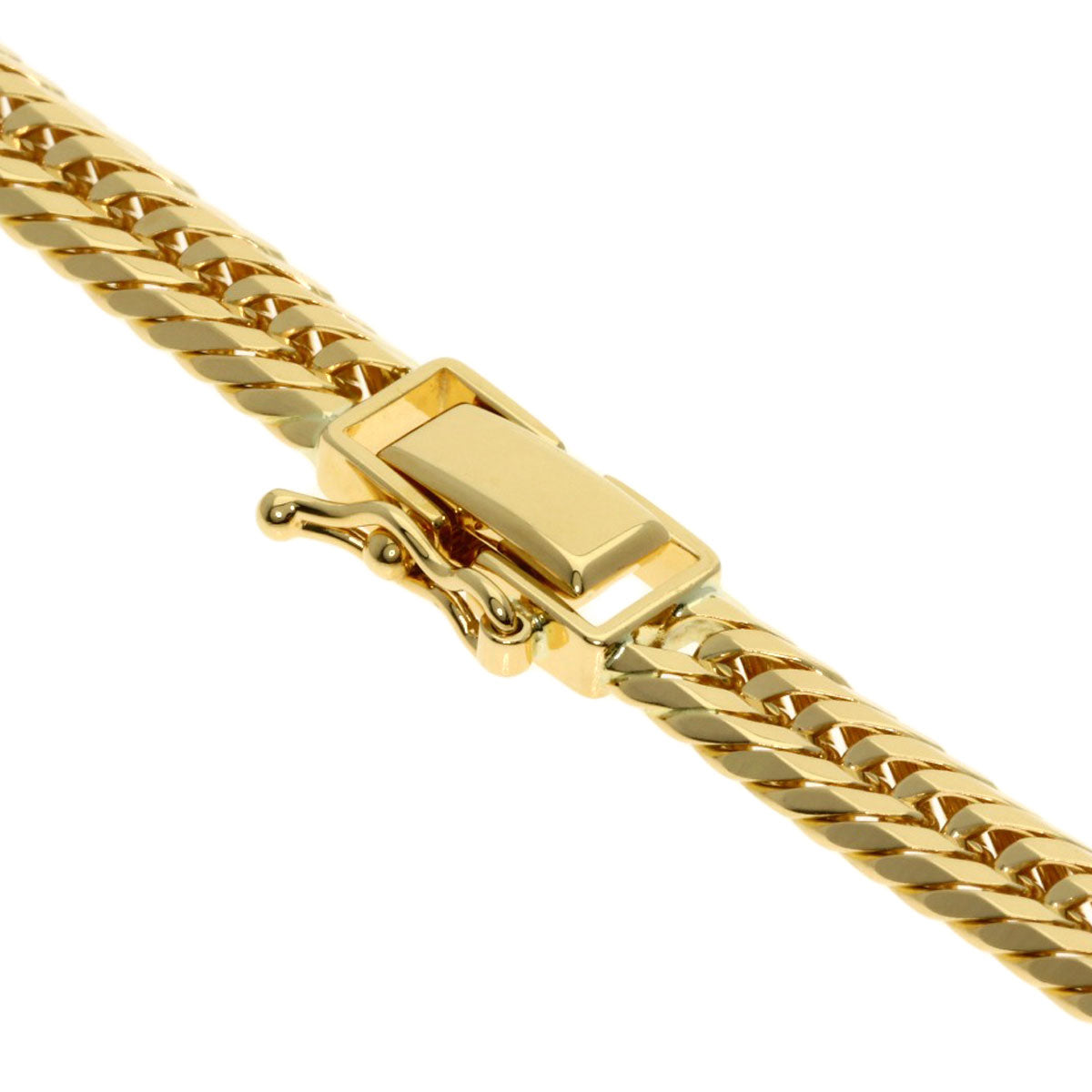 Curb chain Kihei W6 side Necklace K18 Yellow Gold 50.7g　unisex