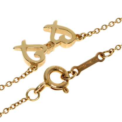 TIFFANY&Co. Double Loving Heart 1P Diamond Necklace K18 Pink Gold Ladies [Used]