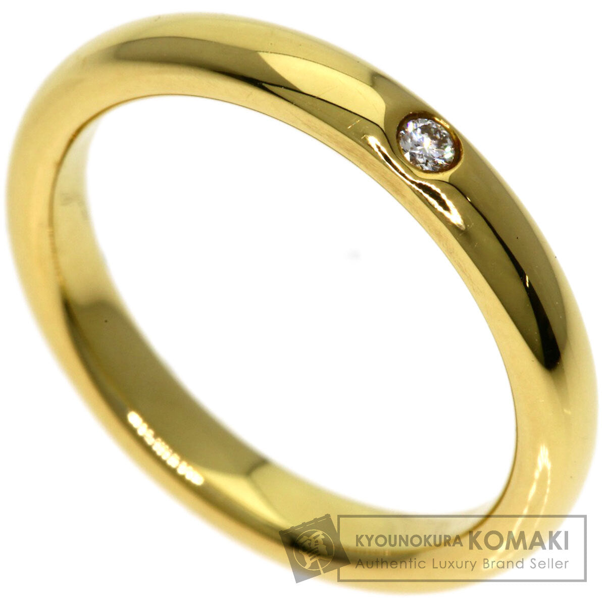 TIFFANY&Co. Stacking Band 1P Diamond Ring K18 Yellow Gold Ladies [Used]