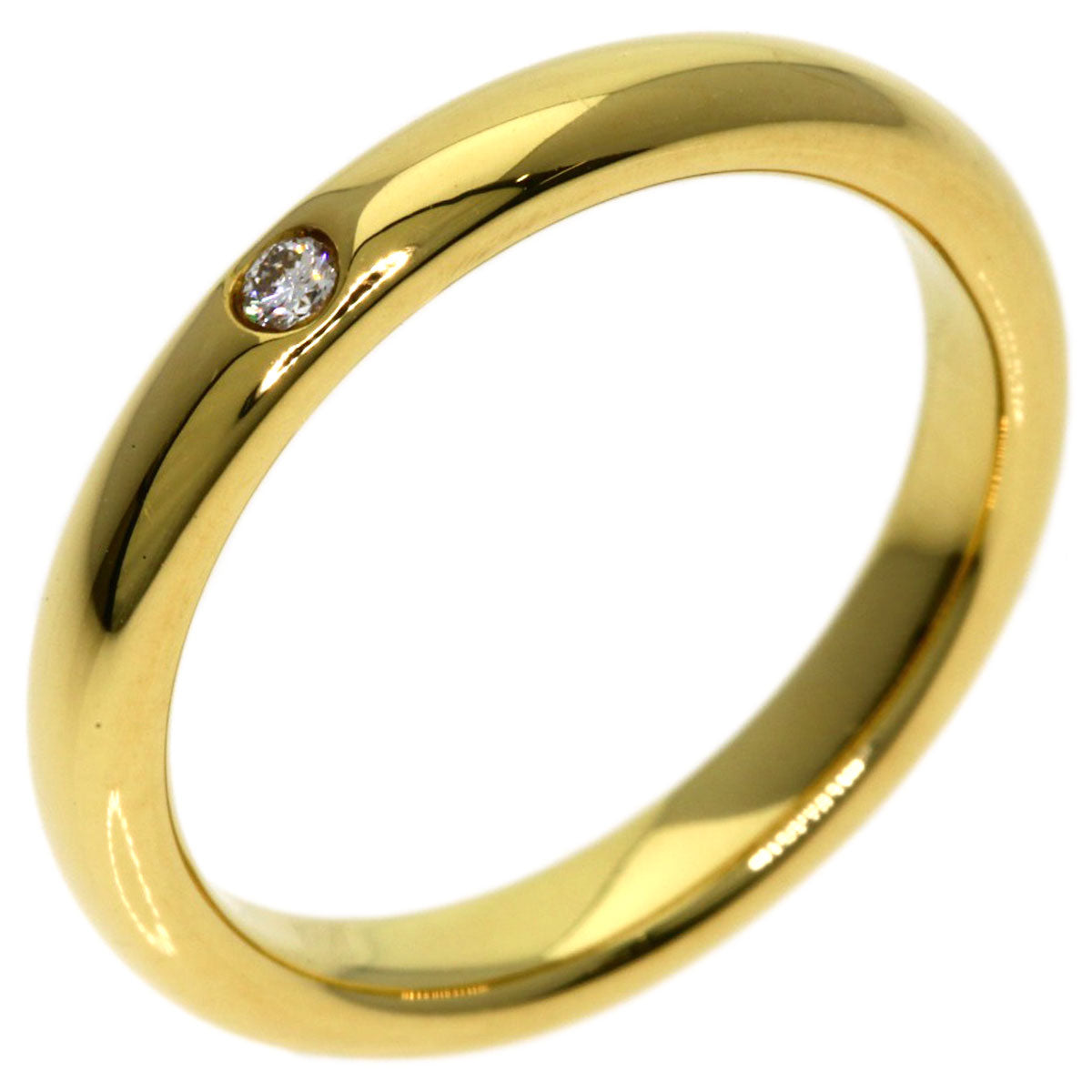 TIFFANY&Co. Stacking Band 1P Diamond Ring K18 Yellow Gold Ladies [Used]