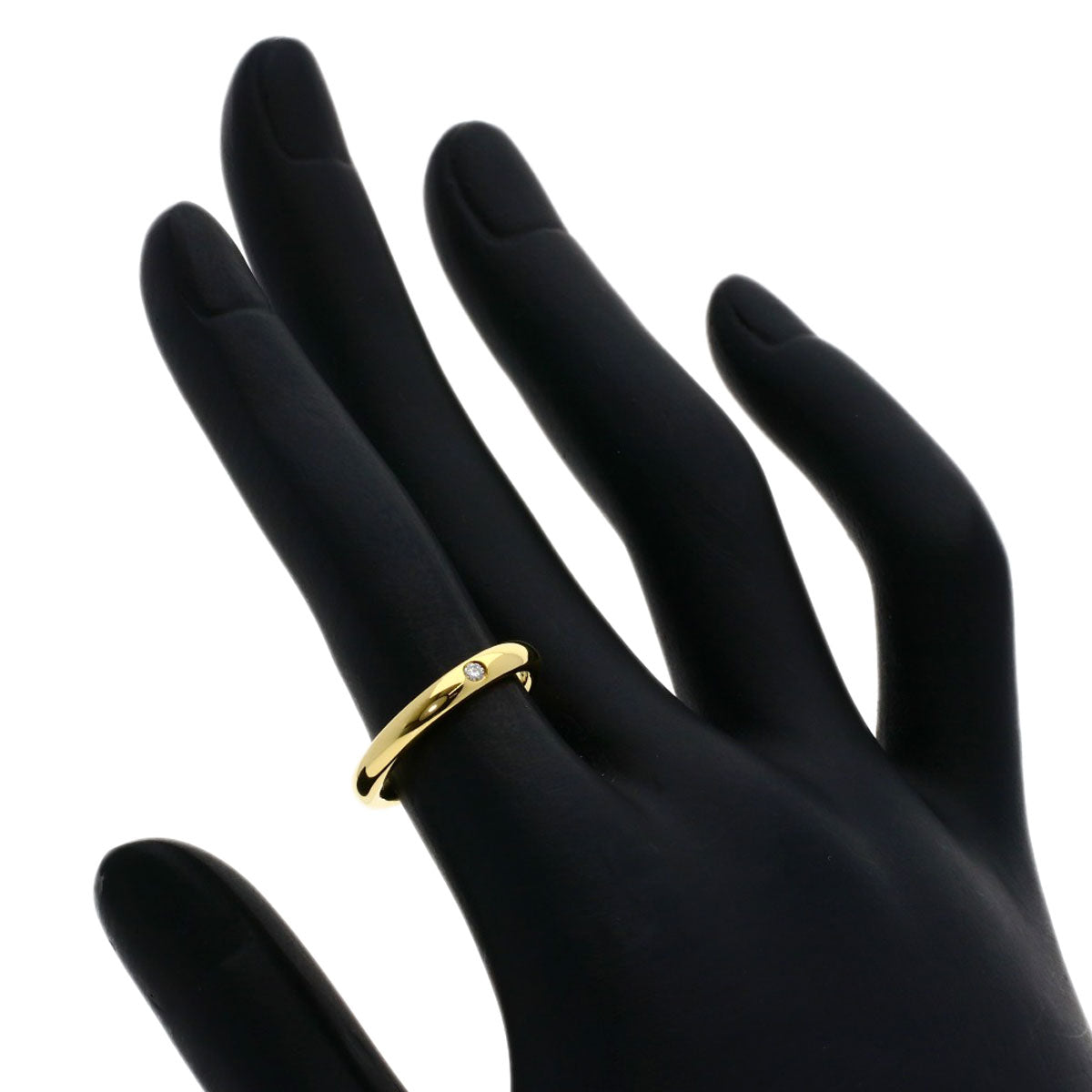 TIFFANY&Co. Stacking Band 1P Diamond Ring K18 Yellow Gold Ladies [Used]