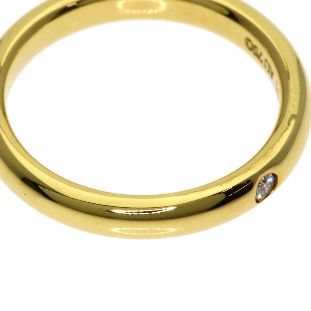 TIFFANY&Co. Stacking Band 1P Diamond Ring K18 Yellow Gold Ladies [Used]