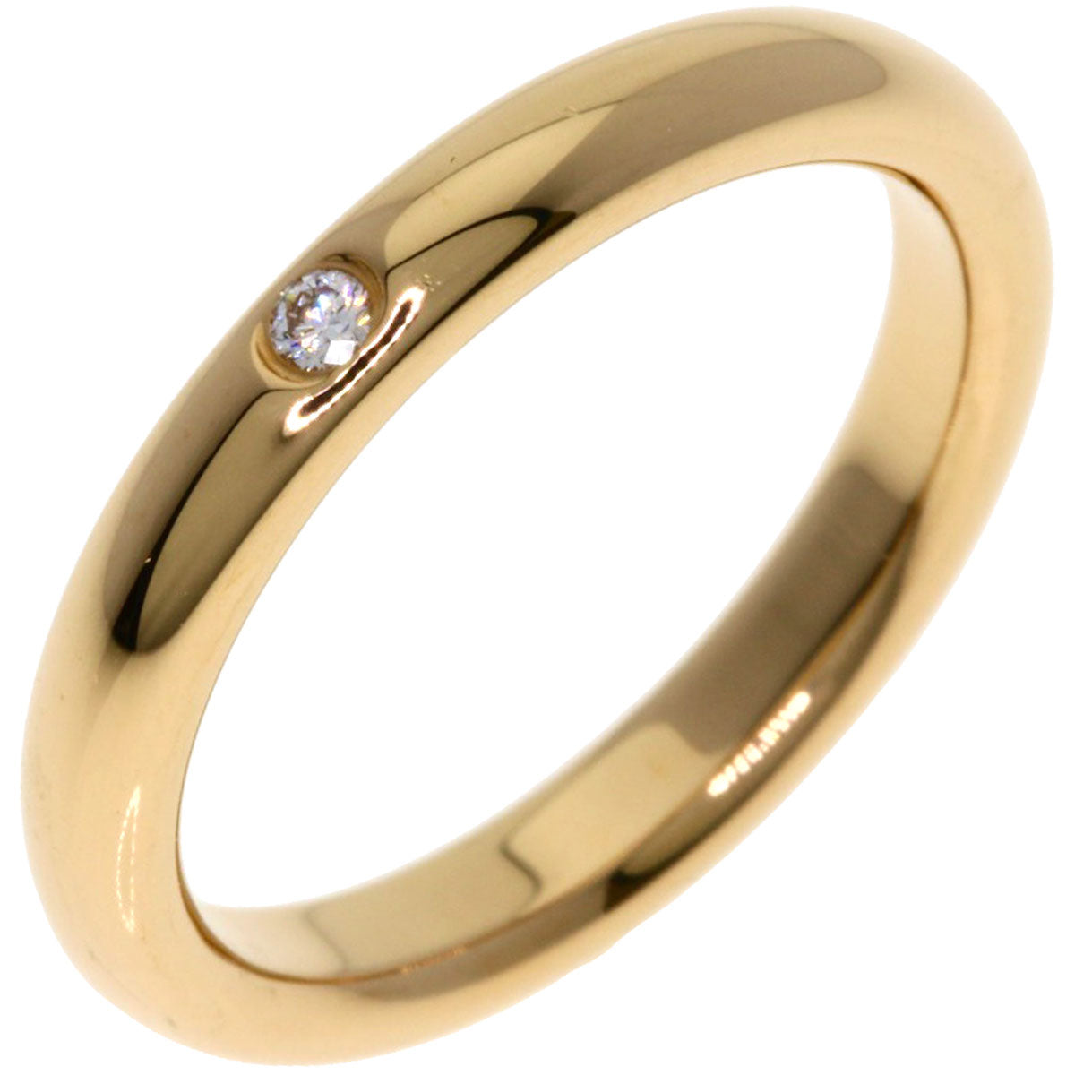 TIFFANY&Co. Stacking band 1P Diamond Ring K18 Pink Gold Ladies [Used]