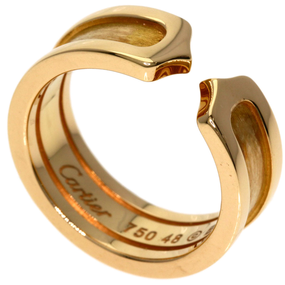 CARTIER C2 Ring SM #48 Ring K18 Pink Gold Ladies [Used]