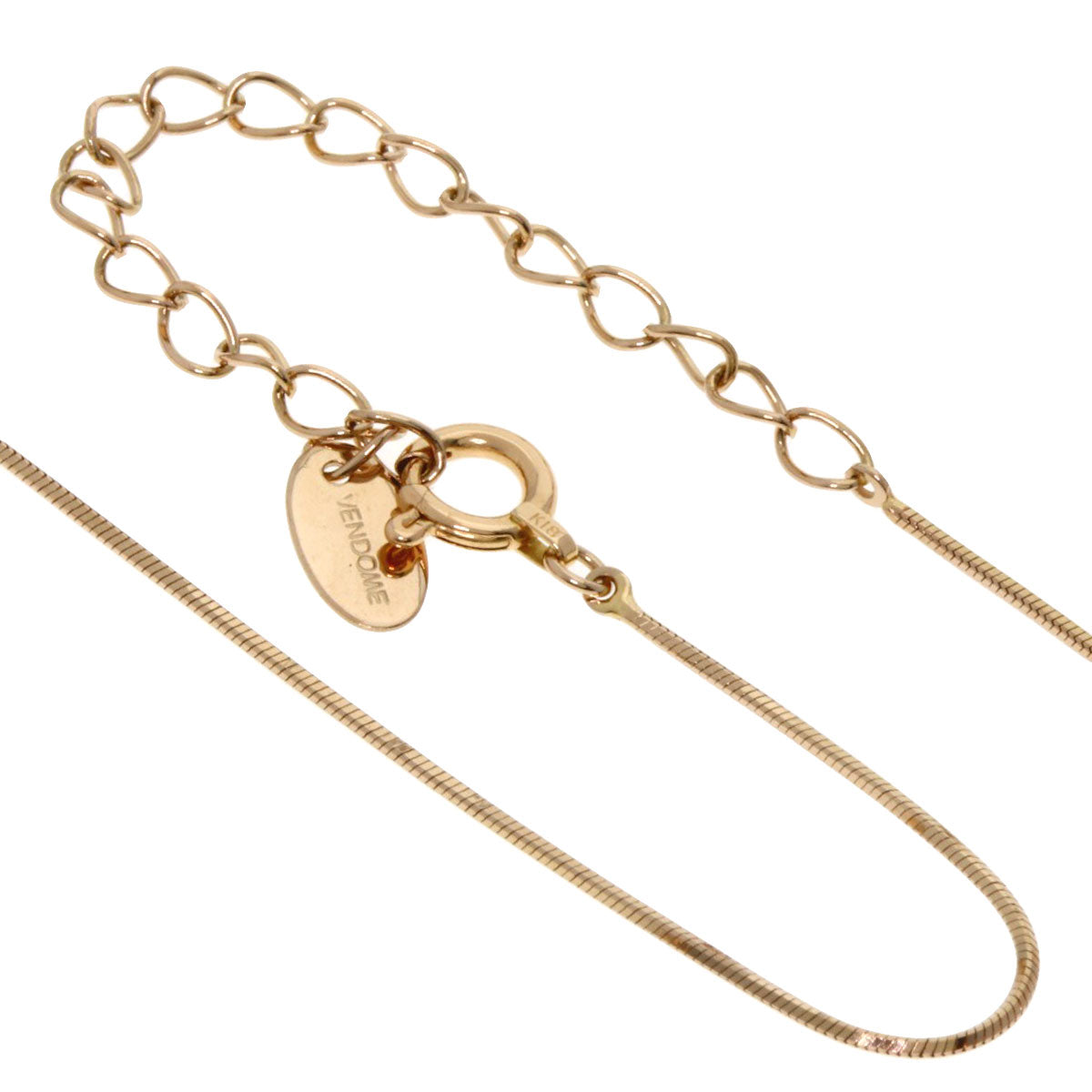 VENDOME Heart motif Diamond Necklace K18 Pink Gold Ladies [Used]