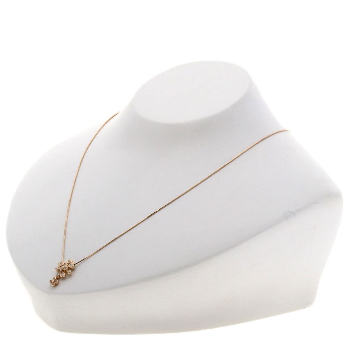 VENDOME Heart motif Diamond Necklace K18 Pink Gold Ladies [Used]