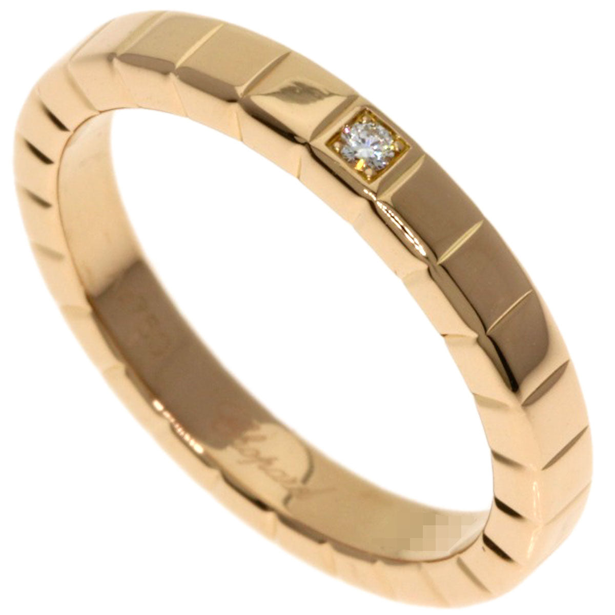 Chopard Ice cube 1P Diamond Ring K18 Pink Gold Ladies [Used]