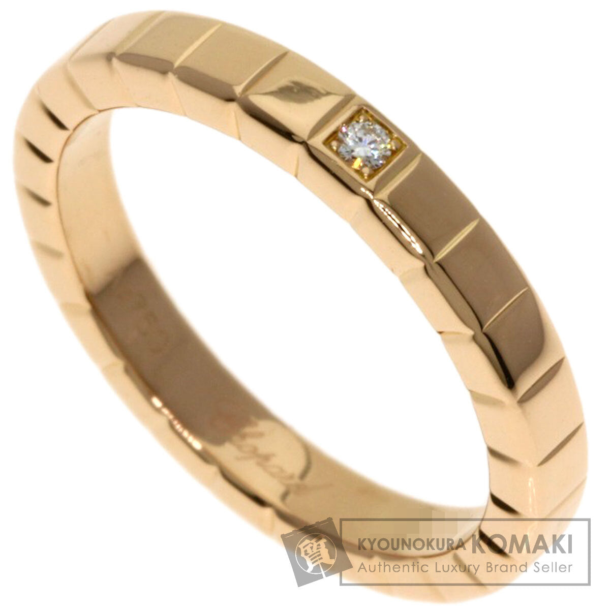 Chopard Ice cube 1P Diamond Ring K18 Pink Gold Ladies [Used]