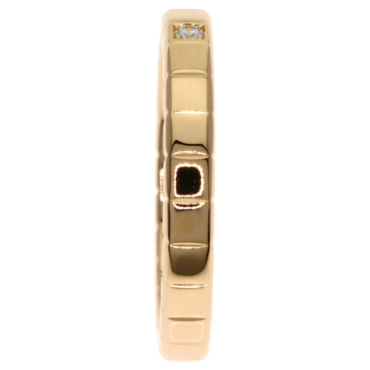 Chopard Ice cube 1P Diamond Ring K18 Pink Gold Ladies [Used]