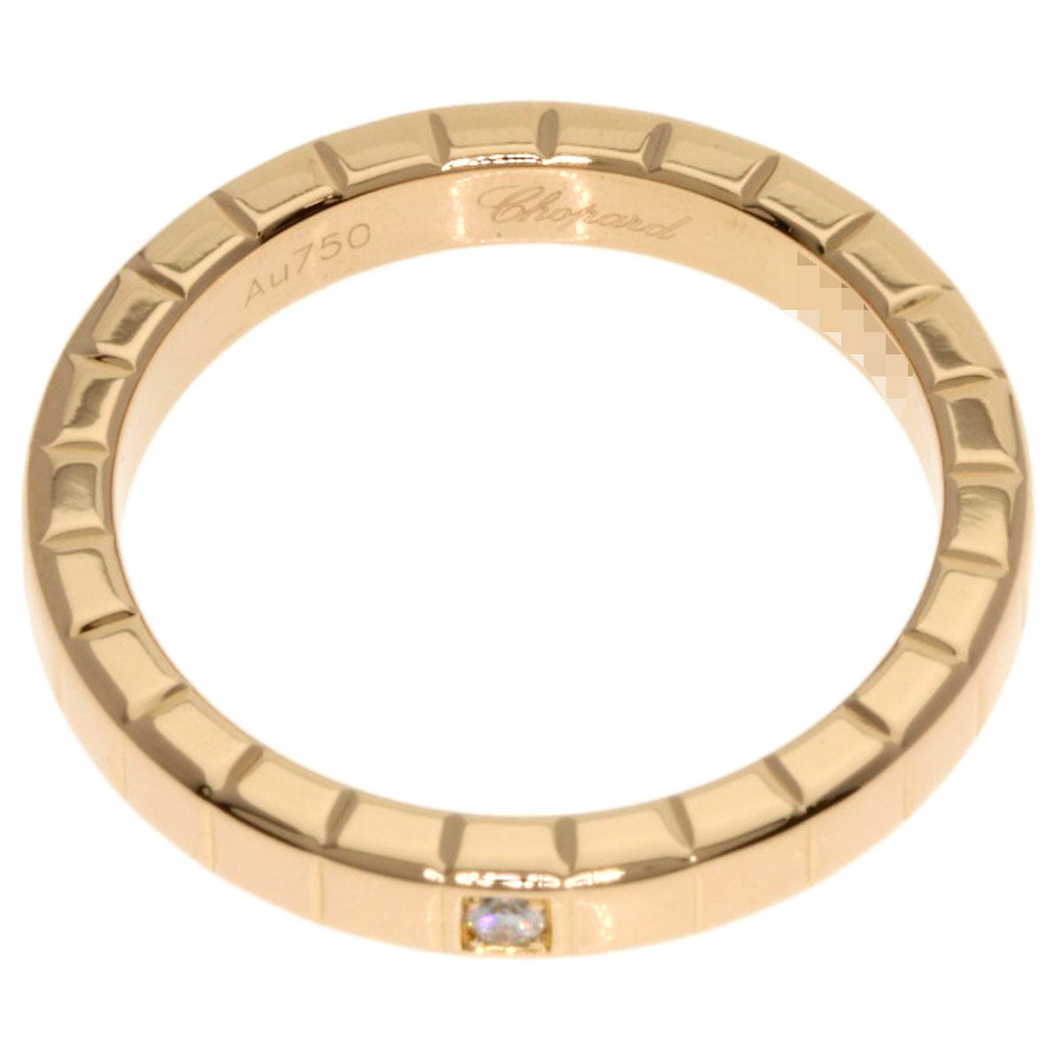 Chopard Ice cube 1P Diamond Ring K18 Pink Gold Ladies [Used]