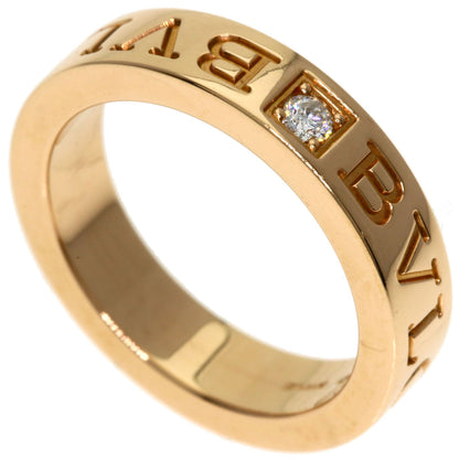 BVLGARI Double logo 1P Diamond Ring K18 Pink Gold Ladies [Used]