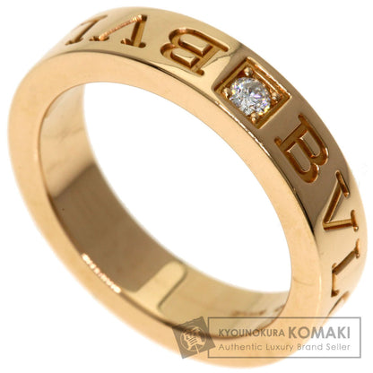 BVLGARI Double logo 1P Diamond Ring K18 Pink Gold Ladies [Used]