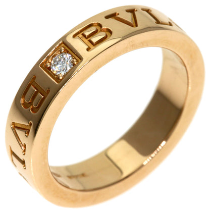 BVLGARI Double logo 1P Diamond Ring K18 Pink Gold Ladies [Used]