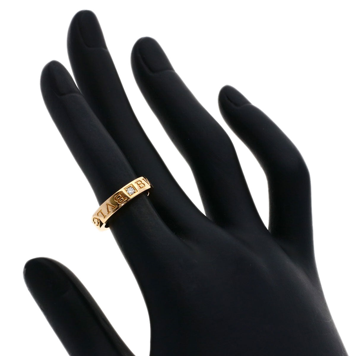 BVLGARI Double logo 1P Diamond Ring K18 Pink Gold Ladies [Used]
