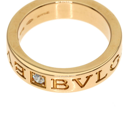 BVLGARI Double logo 1P Diamond Ring K18 Pink Gold Ladies [Used]