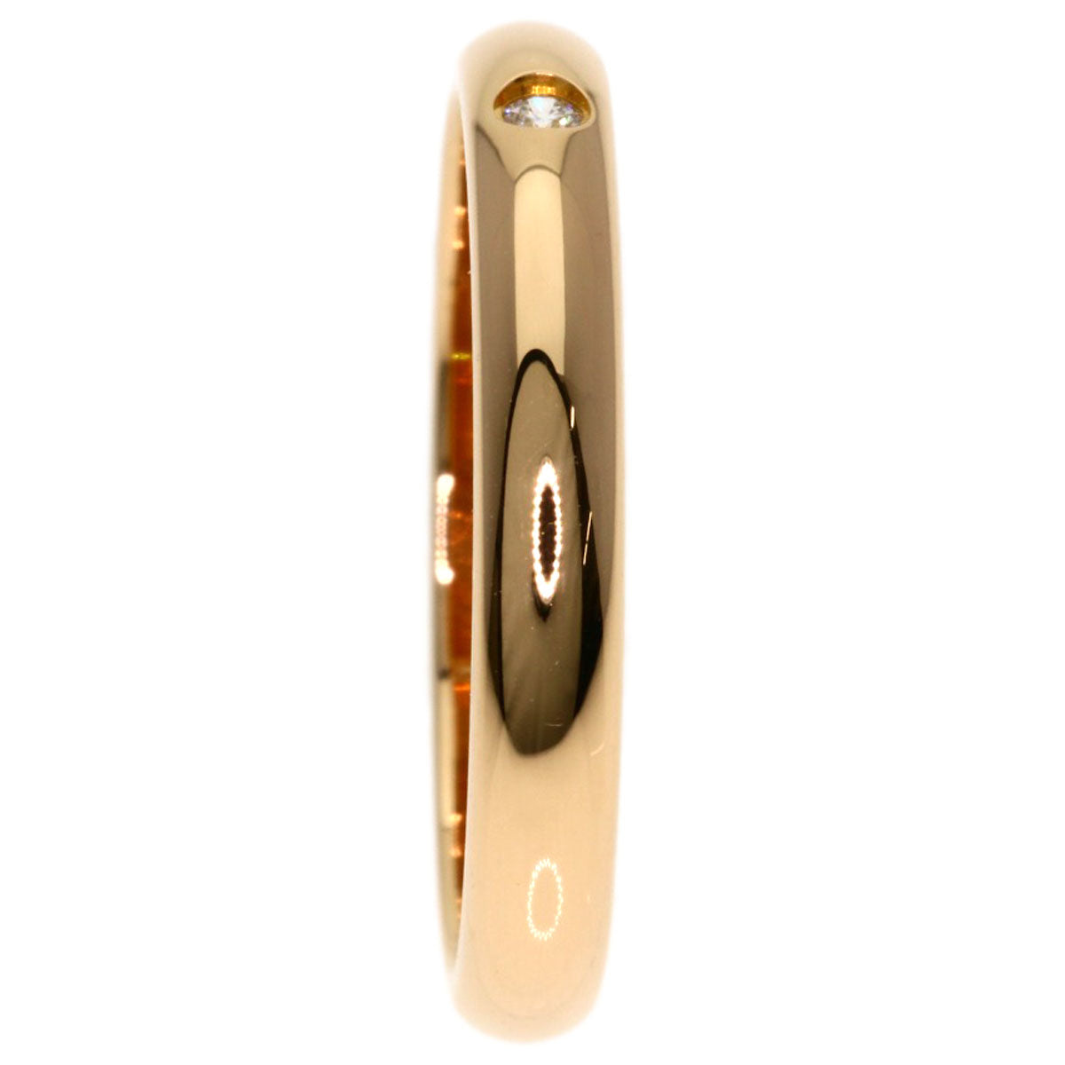 CARTIER Classic Wedding 1P Diamond #47 Ring K18 Pink Gold Ladies [Used]