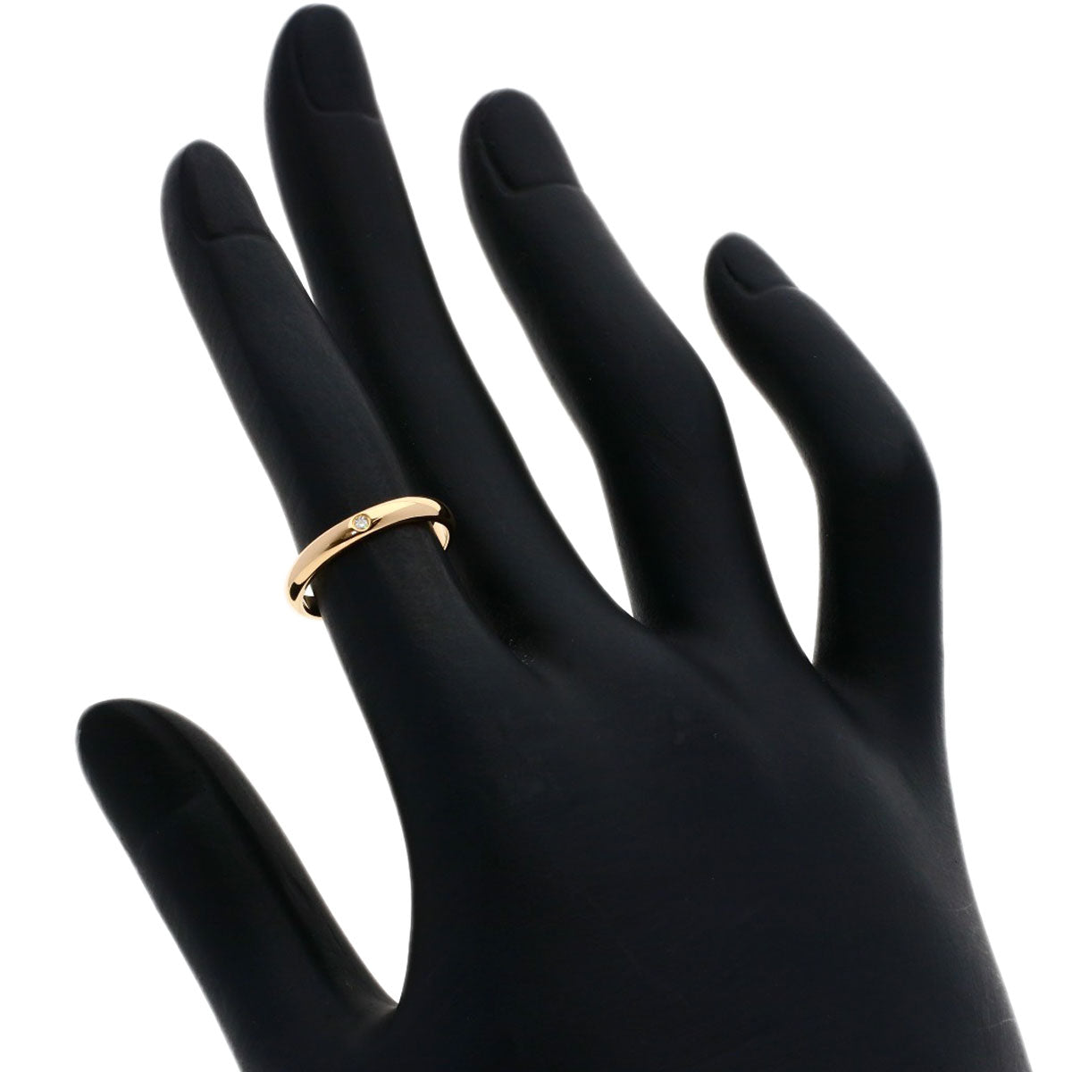 CARTIER Classic Wedding 1P Diamond #47 Ring K18 Pink Gold Ladies [Used]