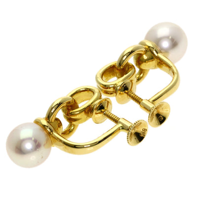 MIKIMOTO Pearl Pearl Earring K18 Yellow Gold Ladies [Used]
