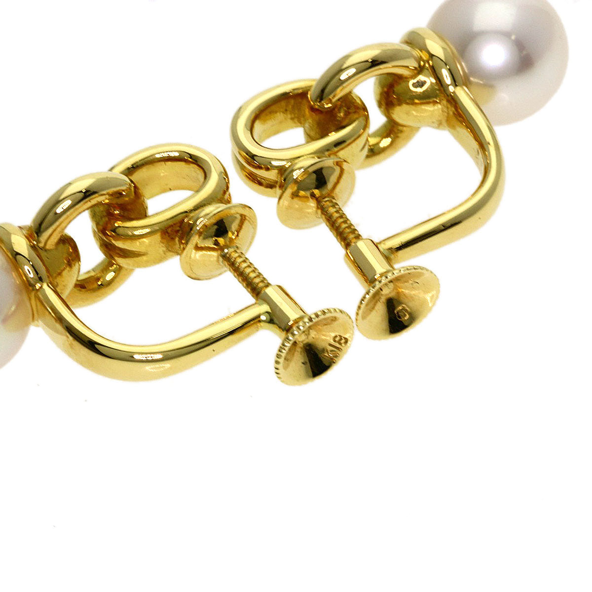 MIKIMOTO Pearl Pearl Earring K18 Yellow Gold Ladies [Used]