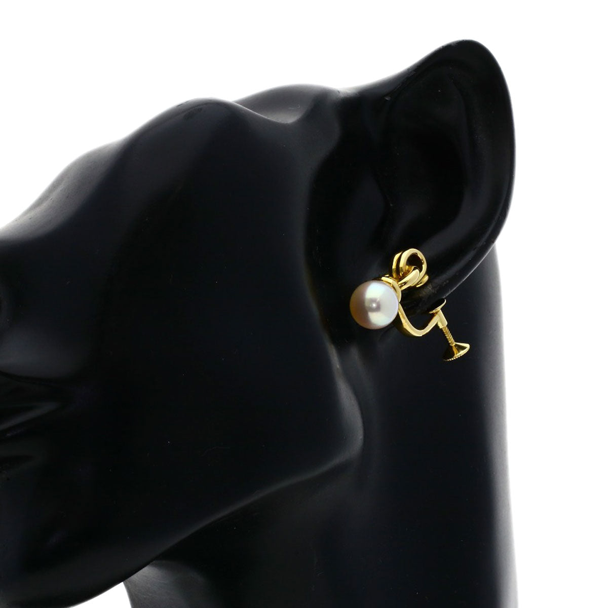 MIKIMOTO Pearl Pearl Earring K18 Yellow Gold Ladies [Used]